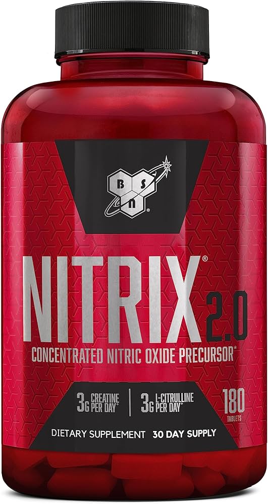 BSN, Nitrix 2.0, Concentrated Nitric Oxide Precursor, 180 Tablets