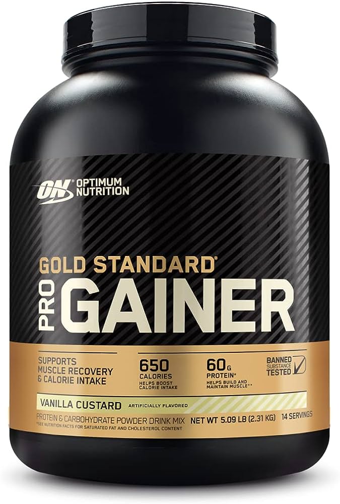 Optimum Nutrition GS Pro Gainers Weight Gainer Protein Powder, Vanilla Custard, 5.09 Pounds