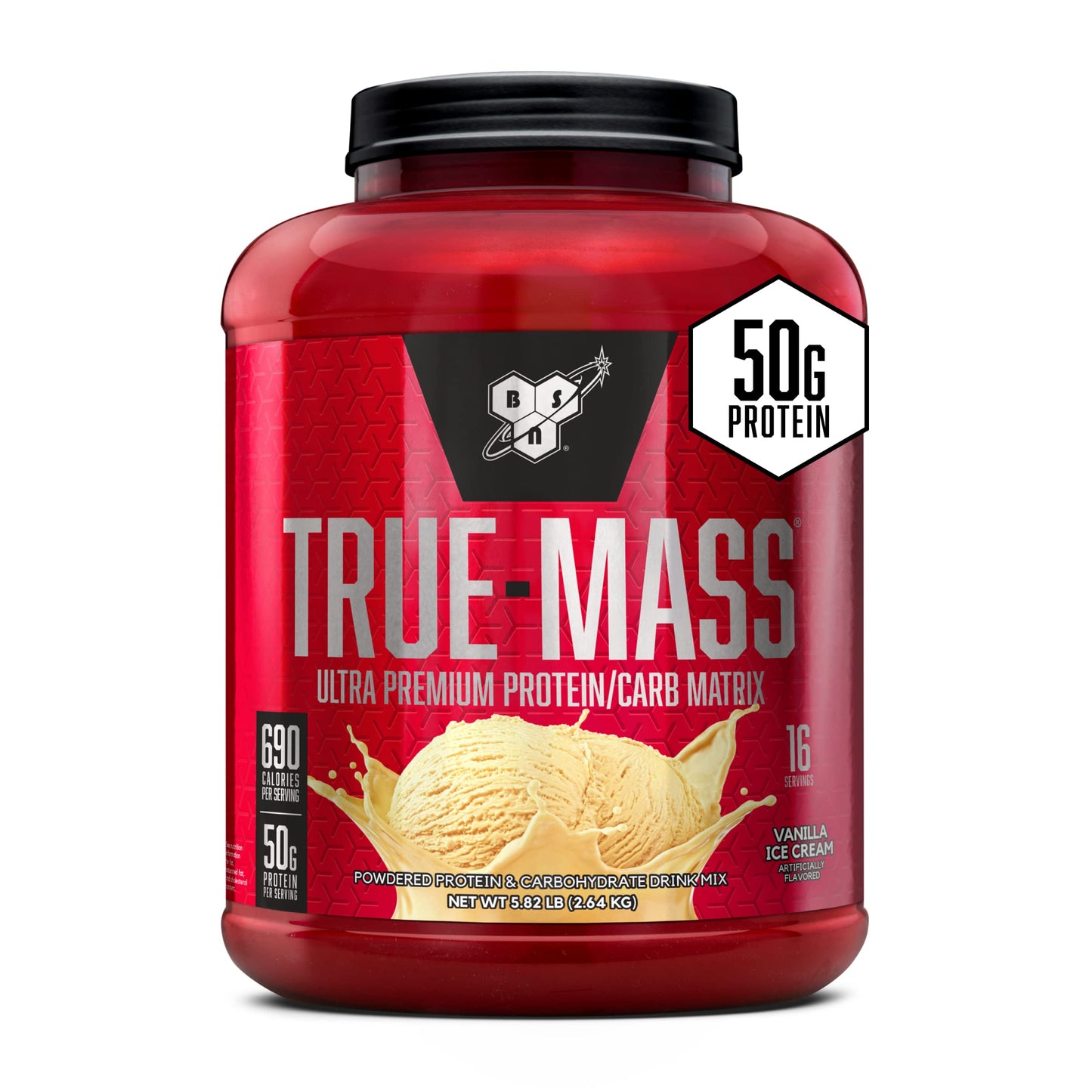 BSN, True-Mass, Ultra Premium Protein/Carb Matrix, Vanilla Milkshake, 5.82 lbs (2.64 kg)